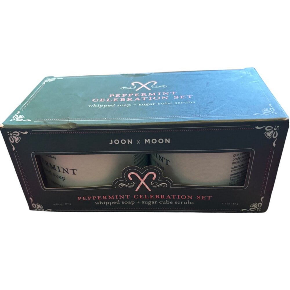 Joon Moon Peppermint Whipped Soap &‎ Sugar Cube Scrub Celebration Set NEW